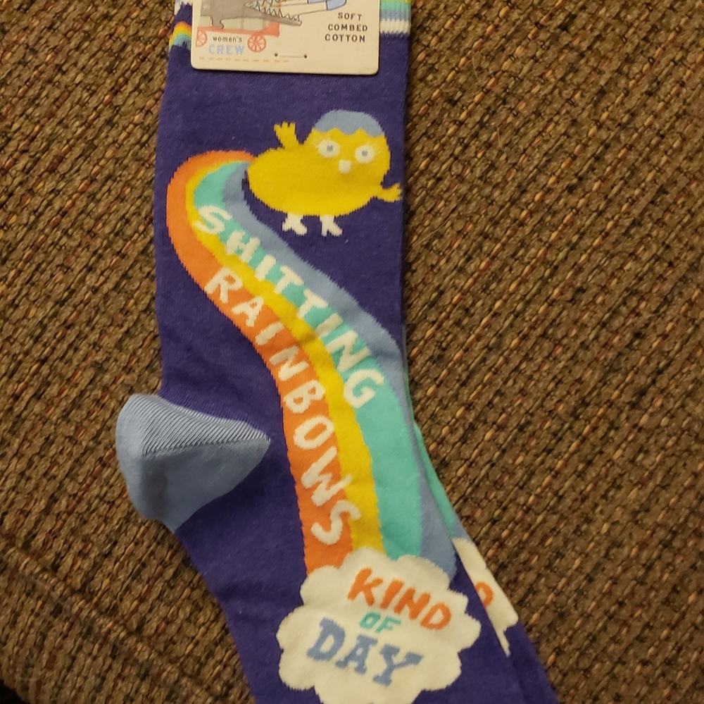 NWT Shitting Rainbows Kind of Day Socks
